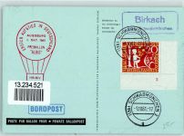 Erster Aufstieg Freiballon Albis Augsburg 1961 nach Schwabmünchen Ballonpost