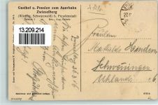 72250 W7290 Zwieselberg , Württ 1916 Künstlerkarte Gasthof zum Auerhahn - Kunstverlag Oelgärtner 1910 AK