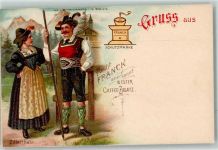 Tracht Zillertal Aecht Franck bester Caffee Zusatz Trachten Österreich Lithographie