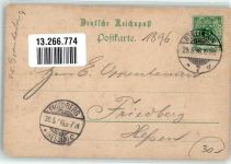 10115 W1000 Berlin Mitte 1896 Gebrauchsspuren Unter den Linden Gasthaus Cafe Bauer Lithographie
