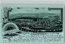 36433 O6200 Bad Salzungen 1899 Lithographie / Mondschein