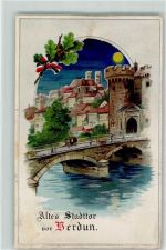 55100 Verdun Halt gegens Licht Altes Stadttor Kutsche Brücke
