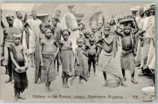 Abuja 1913 Foto AK Lokoja Tracht Kinder Marktplatz