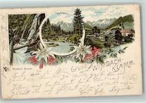 83486 W8243 Ramsau b. Berchtesgaden 1894 Lithographie Gruss aus - Wasserfall Wimbach Klamm, Ramsau AK