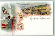 Herisau Tracht Klöppeln Spitze (Klöppeln) Lithographie