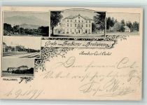 83395 W8228 Freilassing - Foeckerer, Hotel, Bahnhof mit Eisenbahn, gute Erhaltung AK