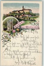 Andechs Kloster 1898 Lithographie Gruss aus