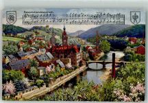 04736 O7305 Waldheim , Sachs Gebrauchsspuren Sängerbund Saxonia Bundesfest 1913
