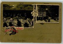 95138 W8675 Bad Steben 1900 Lithographie Mondschein Parkhotel