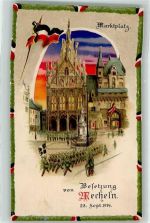 Malines Mecheln / Mechelen Marktplatz Besetzung der Stadt 28. September 1914 Scan verzogen HGL