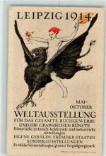 O7000 Leipzig Buchgewerbe und Graphik 1914 AK Gewerbeausstellung 1914 Künstlerkarte