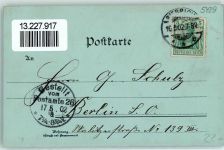 56370 W5429 Biebrich Lithographie / Mondschein Gruss aus Rathaus Kriegerdenkmal Ottmar Zieher