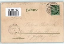 01587 O8400 Riesa 1900 Lithographie Elbbrücke Rathaus Klosterkirche