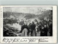 10115 W1000 Gesundbrunnen 1902 Foto AK Unwetterkatstrophe Zerstörtes Haus Gerichtstraße Serie Berlin unter Wasser