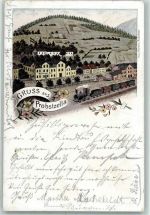 07330 O6805 Probstzella 1896 Gebrauchsspuren Dampflokomotive Lithographie