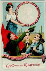 Gruss con der Maifeier - Verlag Bruno Bürger u. Ottillie Arbeiterbewegung Prägedruck