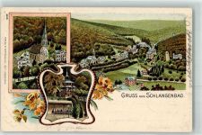 65388 W6229 Schlangenbad , Taunus 1903 Lithographie