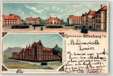 77652 W7600 Offenburg 1900 Lithographie Kaserne