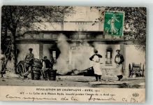 51160 Ay 1911 Gebrauchsspuren Revolution en Champagne le Cellier de la Maison Ayala incendie pendant l`emeute