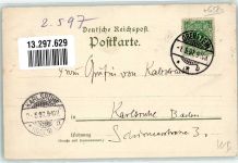 55743 W6580 Idar-Oberstein 1897 Lithographie Burg Ruine