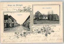 37186 W3413 Moringen 1903 - Langestraße Alte St. Martinikirche Blumen Gruss