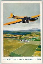 sign. di Ferrari Caproni 123 Passagierflugzeug Flugzeug vor 1945 1934 Künstlerkarte