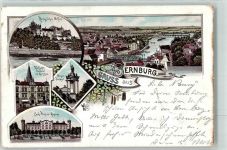 06406 O4350 Bernburg 1895 Lithographie Vorläufer Herzogl. Schloß Carls-Platz Kriegerdenkmal