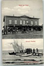 23743 W2433 Grömitz 1908 - Hotel zur Post Bootsanlegesteg Segelboote