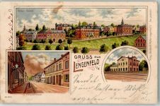 08485 O9802 Lengenfeld , Vogtl 1897 Lithographie Villen-Viertel Bahnhof Hauptstraße