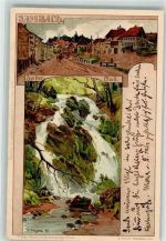 99897 O5809 Tambach-Dietharz , Thüringer Wald 1899 Lithographie Spitterfall sign. Stagerta