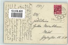 24937 W2390 Flensburg 1921 Foto AK Hotel Fahnen Ort handschriftlich