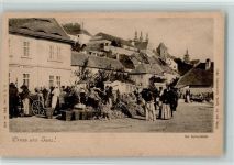Zatec Saaz 1899 - Gurkenmarkt, Marktszene, 1899 gute Erhaltung AK