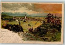 86956 W8920 Schongau 1901 Lithographie Dampfzug