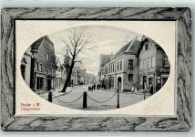 45768 W4370 Oelde , Westf 1913 Prägedruck Langestraße Hotel zur Krone Emailleschild MAGGI Passepartout