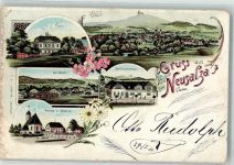 02742 O8713 Neusalza-Spremberg 1901 Lithographie Post Bahnhof Schützenhaus Kirche Schule