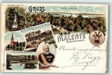 23714 W2427 Malente Lithographie Hotel Hansa Ugleisee Rehbock Dieksee Portrait