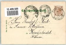 Jablonec n. Nisou Gablonz Neiße 1899 Gebrauchsspuren Brandl Bismarckplatz mit Ev. Kirche Schwan Lithographie