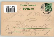 66333 W6620 Völklingen 1898 Gebrauchsspuren Lithographie Wilhelmstraße Knappschafts-Lazarett Friedrichstraße