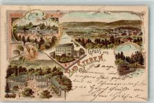 95138 W8675 Bad Steben Lithographie Kurhaus Parkhotel Wandelhalle Wiesen- und Tempel- Quelle Höllenthal