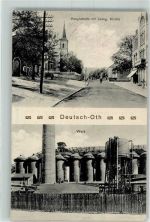 57390 Audun-le-Tiche Deutsch-Oth 1918 - Feldpost WK I S.b.TiKpL.I.E.B. XVI 12 Kirche Fabrik Hauptstrasse