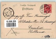 48455 W4444 Bad Bentheim 1897 Lithographie Hotel Bellevue Bahnhof-Allee Bahnhof Eisenbahn