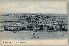 86919 W8919 Utting a. Ammersee 1908 Gebrauchsspuren Ammersee uns Utting Erh. II-Stauchung