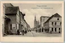 39590 O3504 Tangermünde - Langestraße mit Stephanskirche Gasthaus Richard