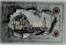 W8500 Nürnberg Durchbrochene Papierwand Bayr. Austelung Restaurant Geldschein auf AK 1906