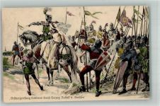 15907 O7550 Lübben Künstlerkarte 500 Jahrfeier der Schützengilde Lübben Besitzergreifung Lübbens durch Herzog Rudolf v. Sachsen sign. R.W.