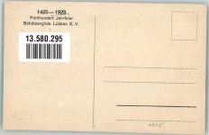 15907 O7550 Lübben Künstlerkarte 500 Jahrfeier der Schützengilde Lübben Besitzergreifung Lübbens durch Herzog Rudolf v. Sachsen sign. R.W.