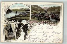8630 Mariazell 1893 Lithographie Kirche Höhlensteingrotte Erlafsee