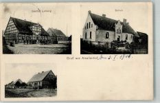 17166 O2051 Amalienhof b Teterow 1910 - Schule Dorfstraße Gasthaus Ladewig