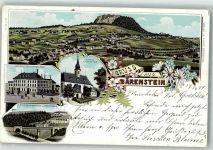 01773 O8242 Bärenstein , Osterzgeb 1899 Gebrauchsspuren Lithographie Gasthaus Sächs. Haus Eisenbahnbrücke Grundtal