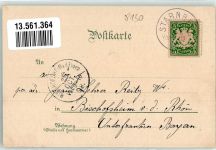 82319 W8130 Starnberg 1898 Lithographie Hotel Pension Z. Deutschen Kaiser